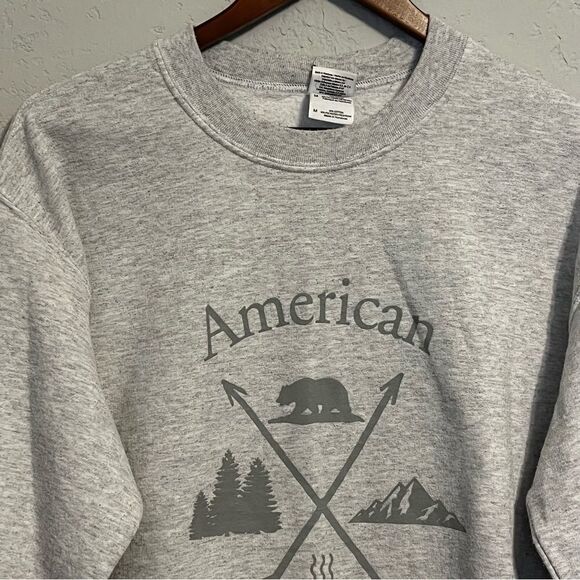 Gildan American Nomad Grey Crewneck Sweatshirt - Picture 5 of 7